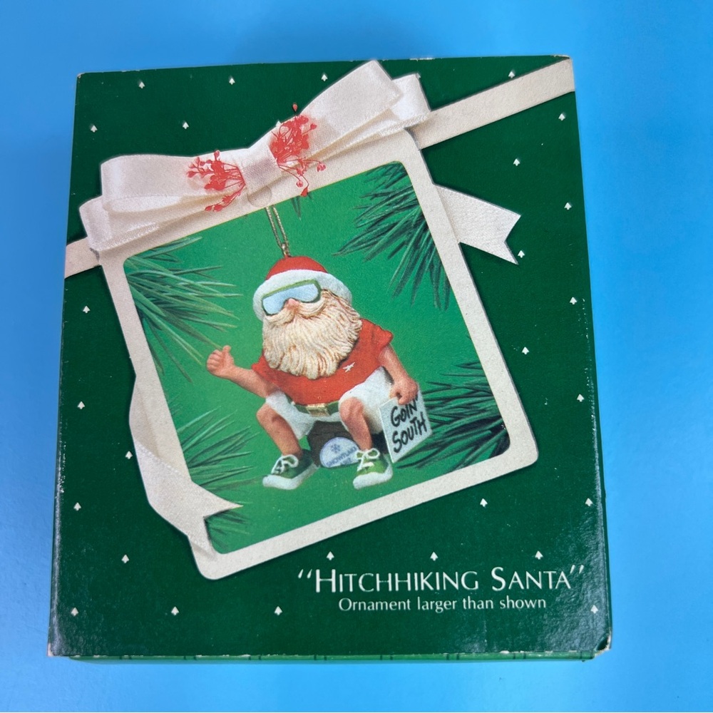 Hallmark Keepsake Ornament Hitchhiking Santa 1983